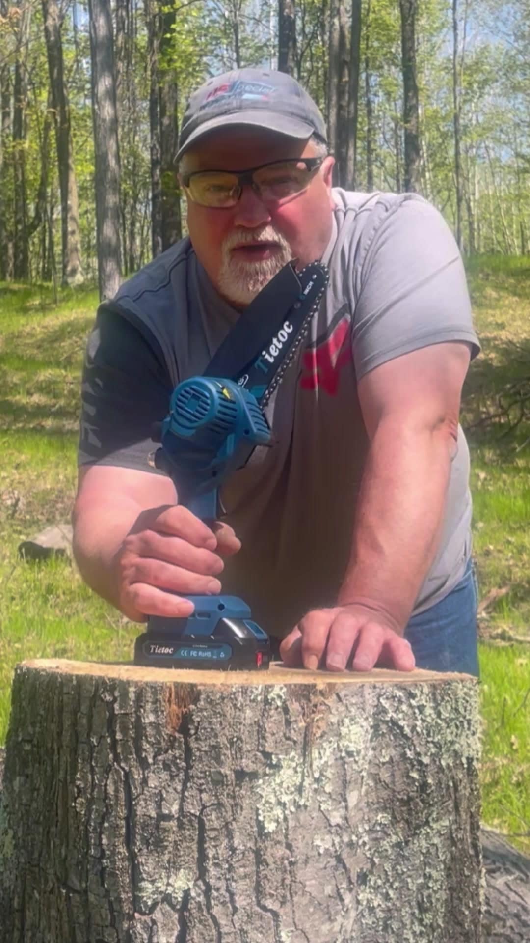 Opening frame of @spikehornwoods's Cordless Mini Chainsaw video